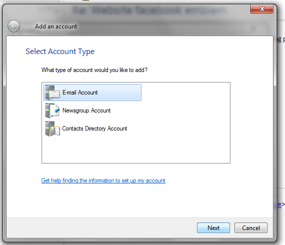 Adding a pop 3 to Windows mail step 3